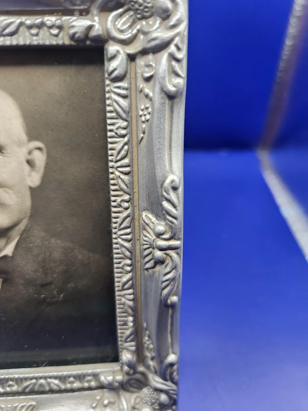 Vintage Small Ornate Silver-Tone Decorative Plastic Frame